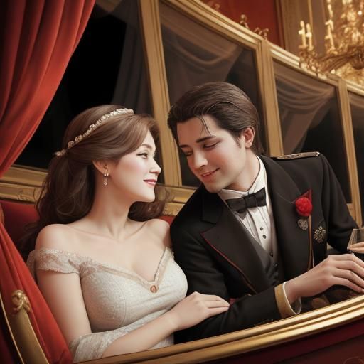 Romantic Opera Night: Couple in Private Box