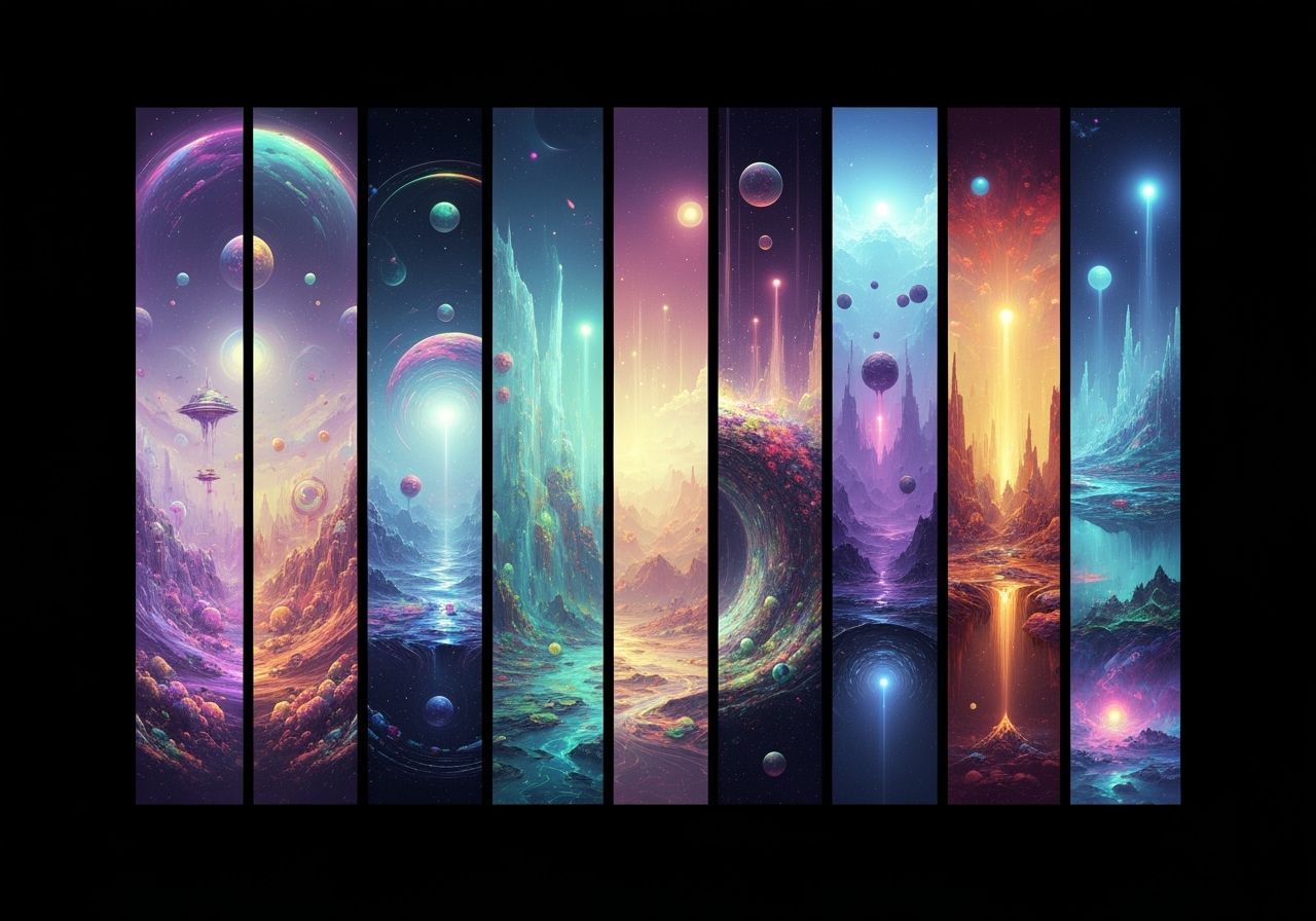 Surreal Dreamlike Landscapes in Vertical Panels