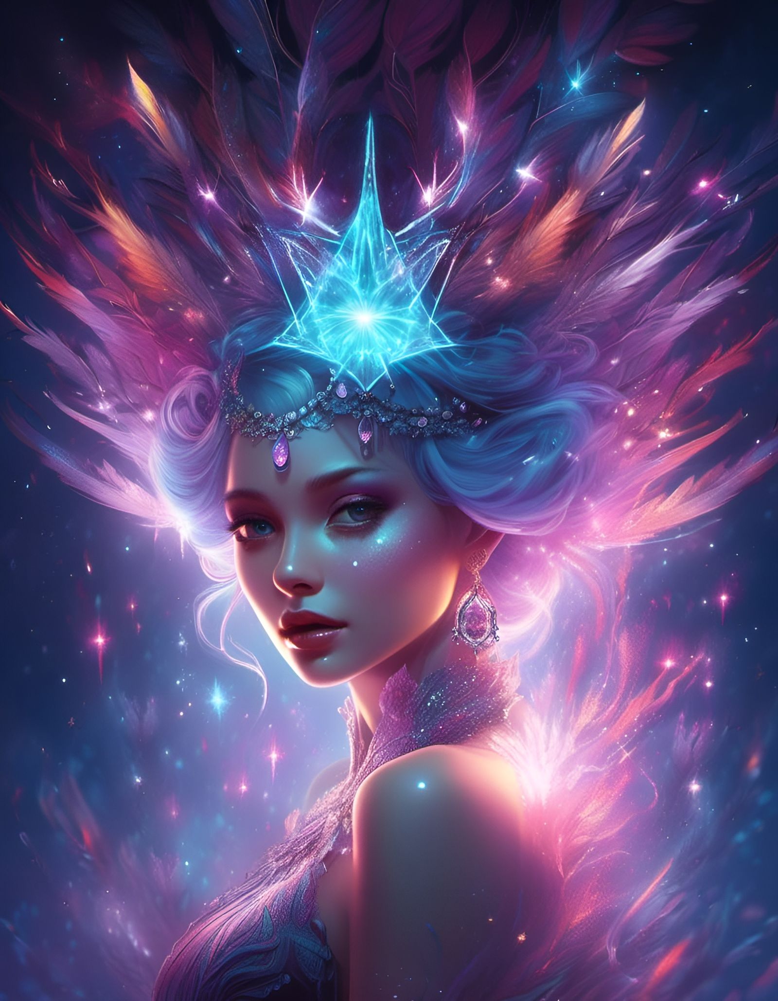 Star Fairy Portrait in Fantasy Art Style