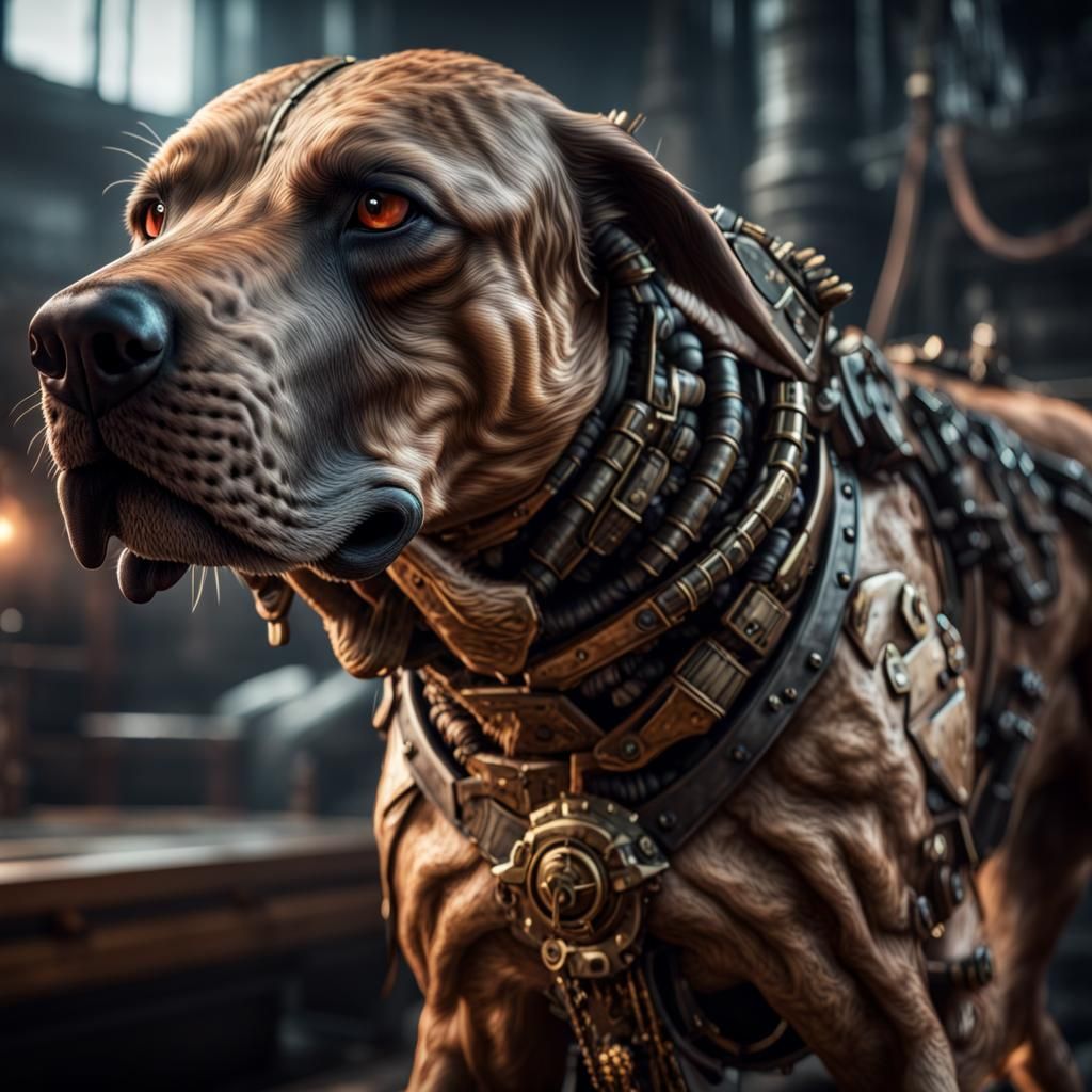 Hyperrealistic Dreadnaught Hound in 8K