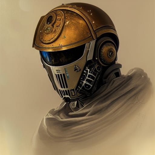 Cosmic Space Marine Portrait in Baroque Style