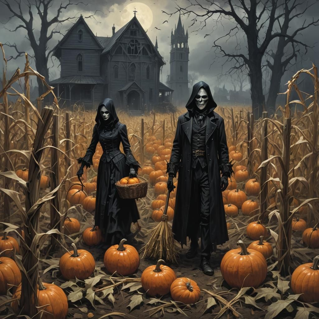 Sinister Gothic Harvest Scene
