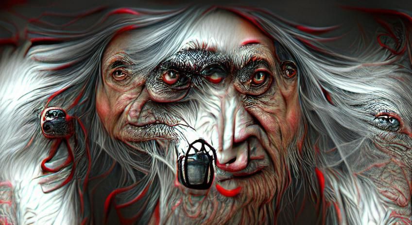 Scary Baba Yaga Portrait in 8K Resolution