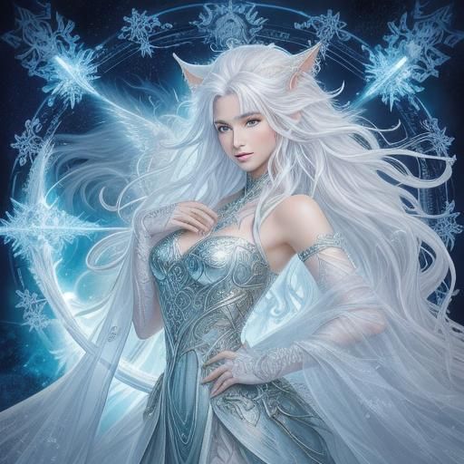 Anime Art of Elf Woman in Luis Royo Style