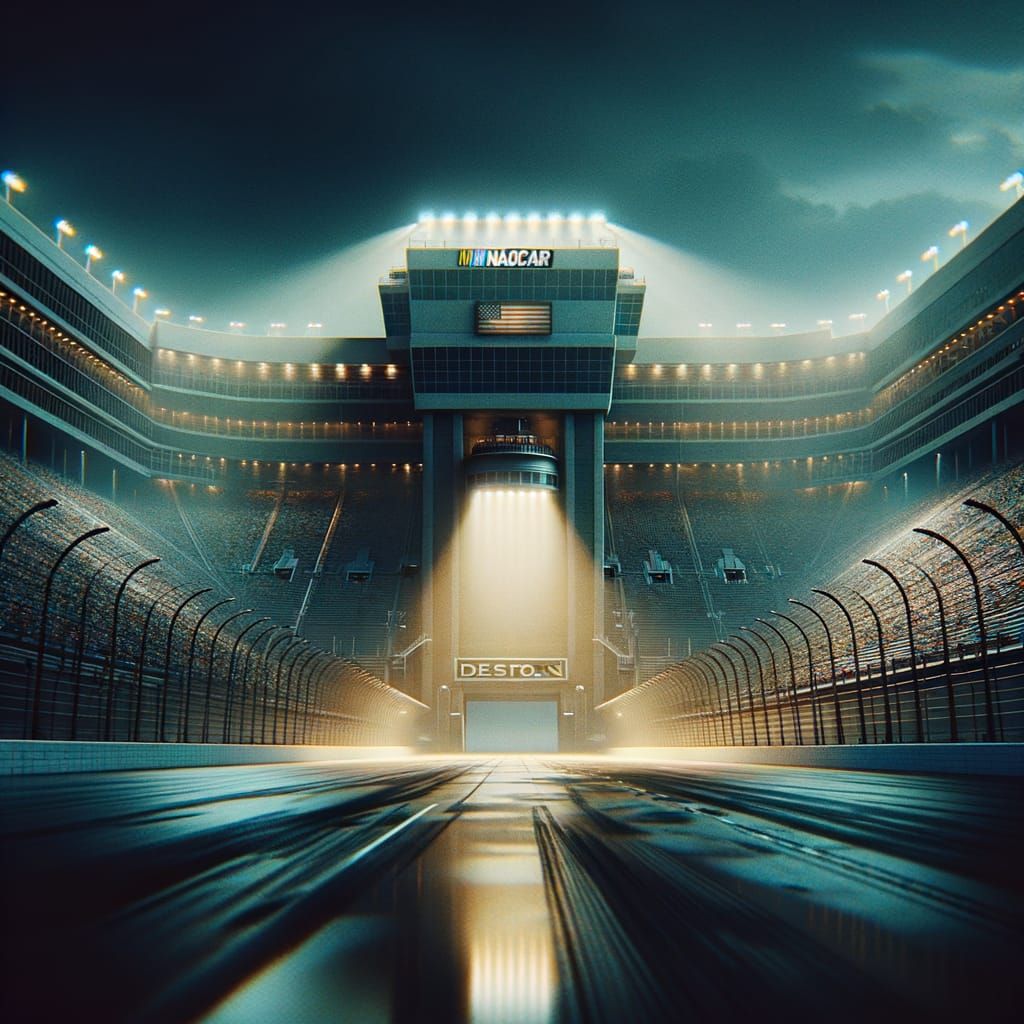 Majestic Nascar Speedway Entrance in Cinematic Style