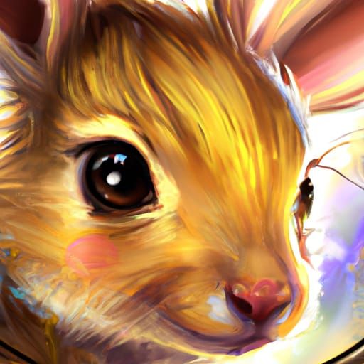 Cute Pikachu Rabbit Portrait in Detailed Digital Art