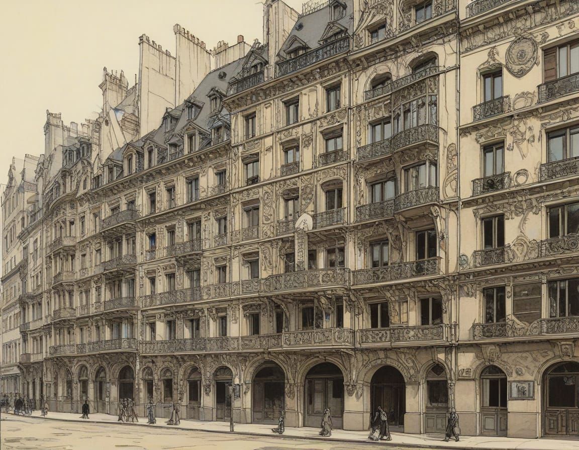 Surreal Art Nouveau Architecture in Bizarre Landscape