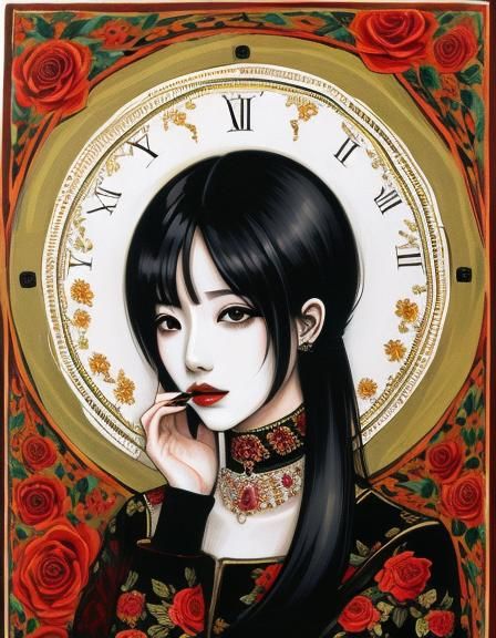 Rose Periorbital Makeup Portrait Art Print