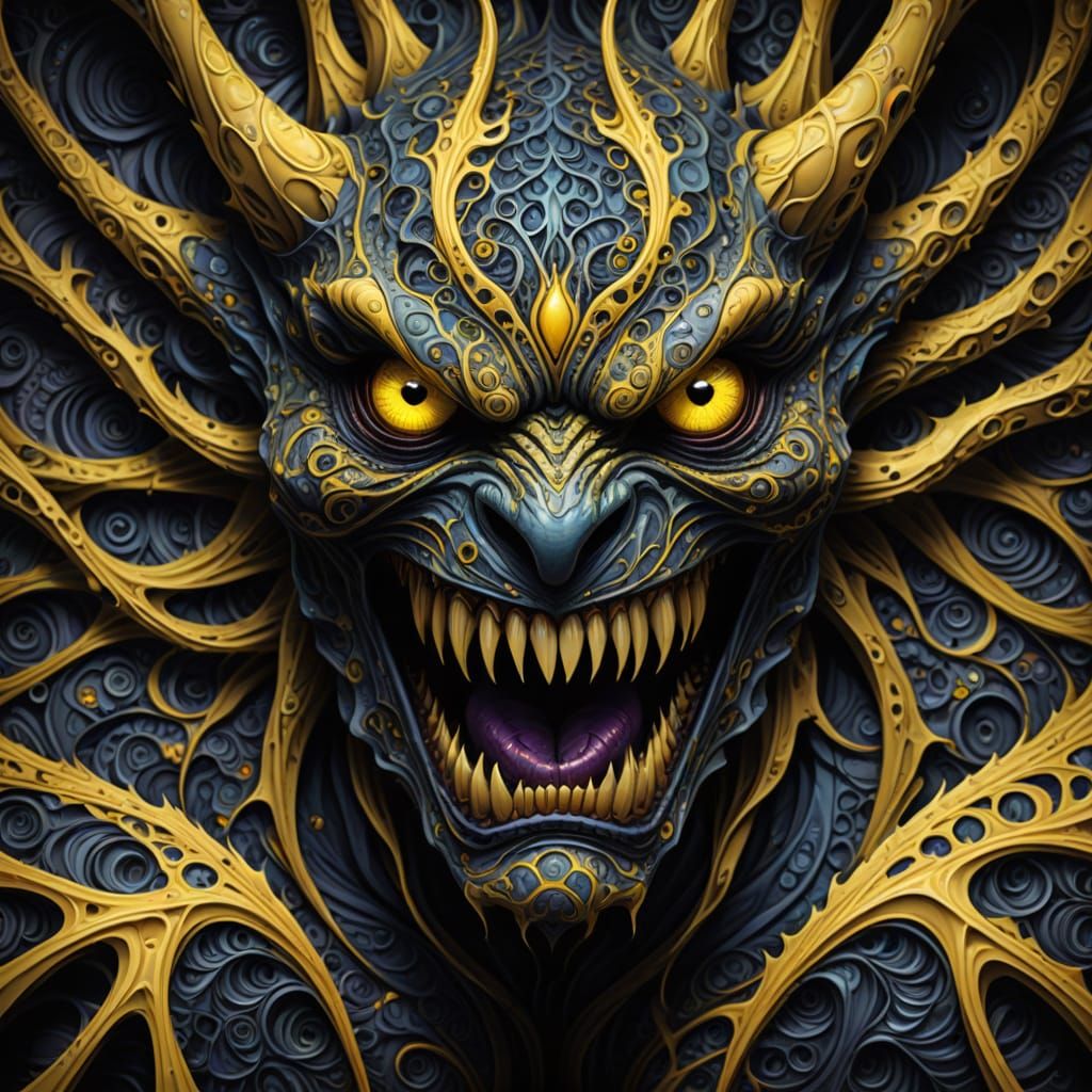 Monstrous Abstraction in High Contrast Fractal Art