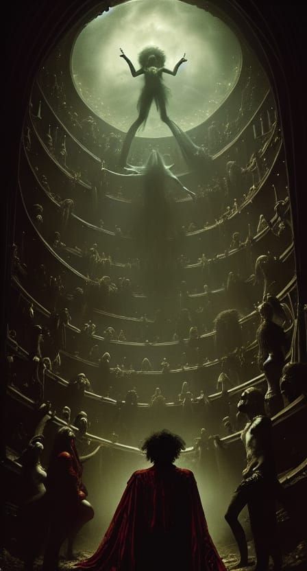 Gothic Circus: Holographic Astral Illustration