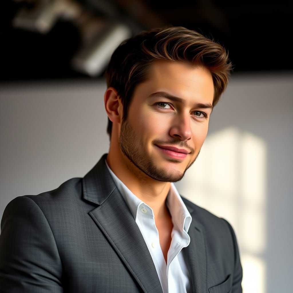 Dashing Actor in Formal Studio Portrait