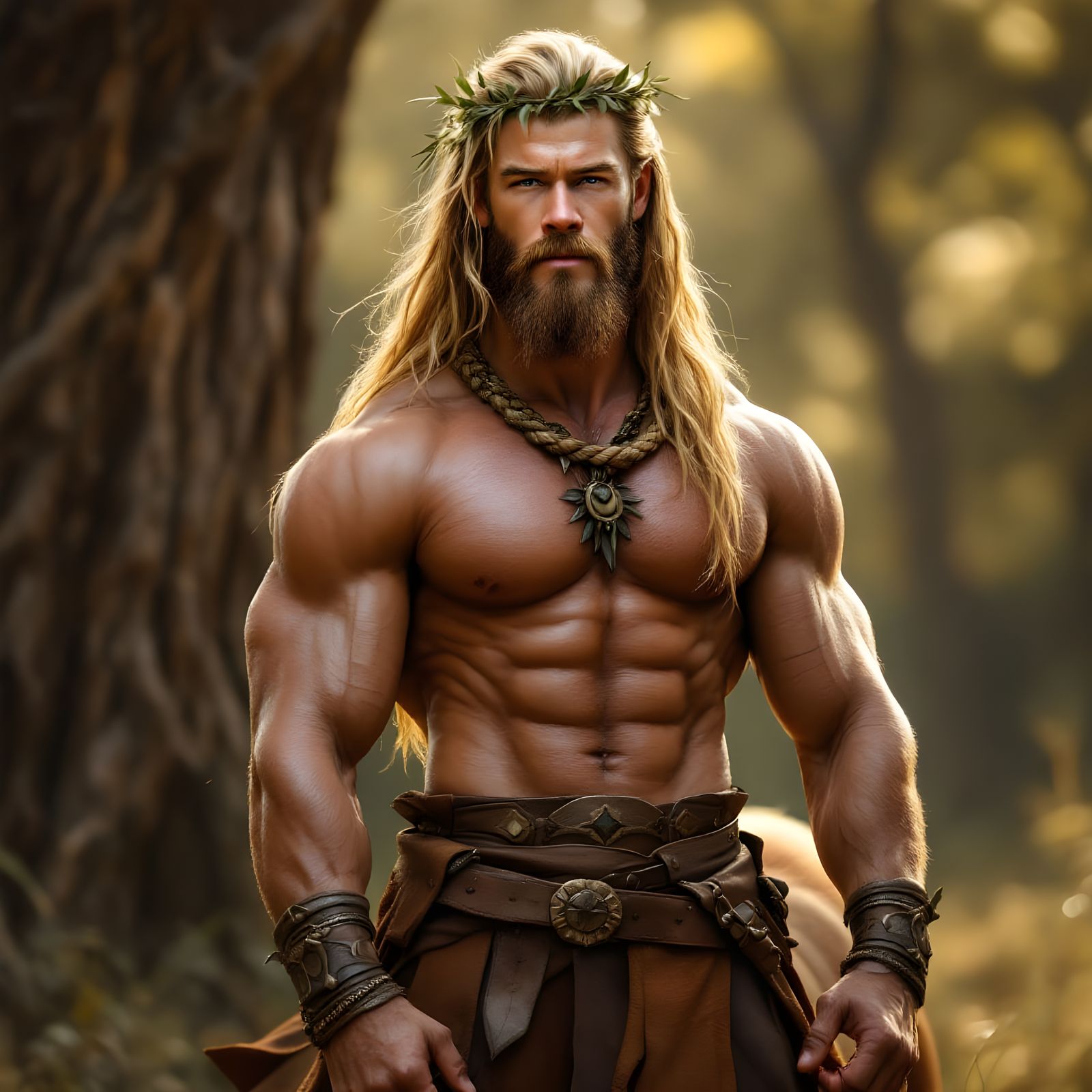 Ultra-Realistic Centaur in Olive Leaf Crown