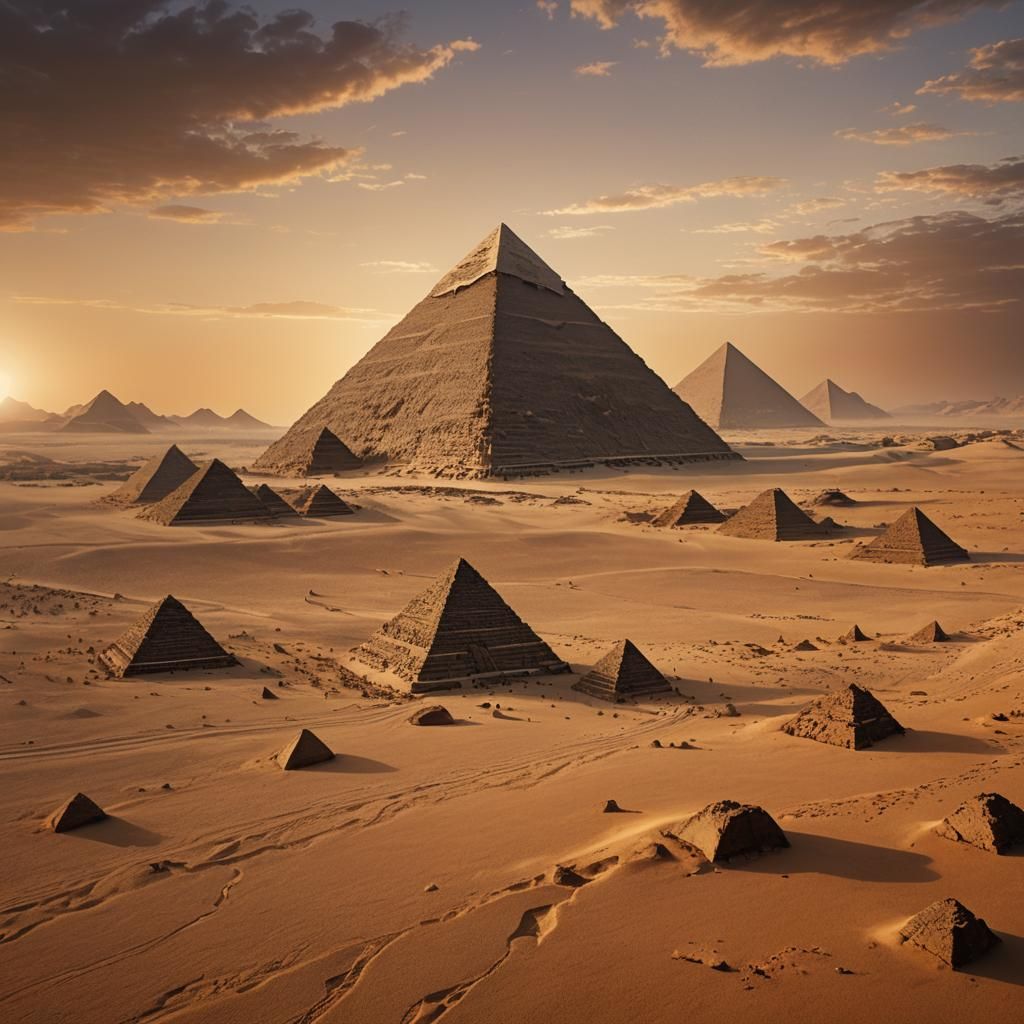 Great Pyramid at Dusk: Fantasy Concept Art