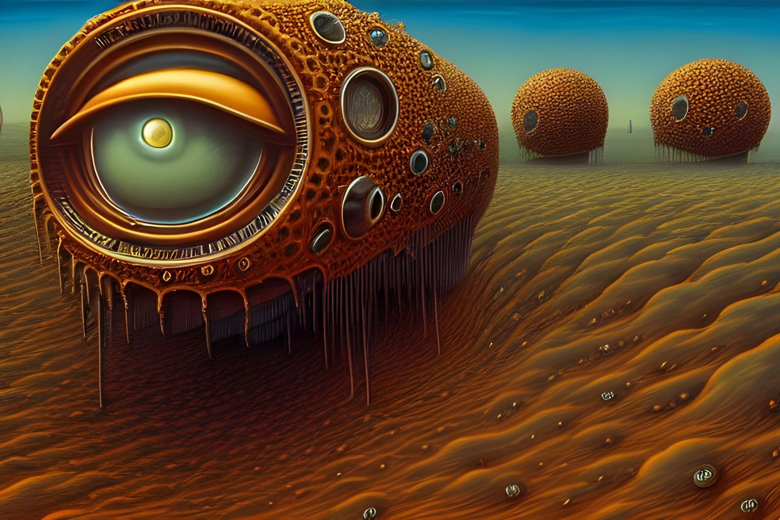 Anthropomorphic Amoeba and Bacterium in Surreal Biopunk Styl...