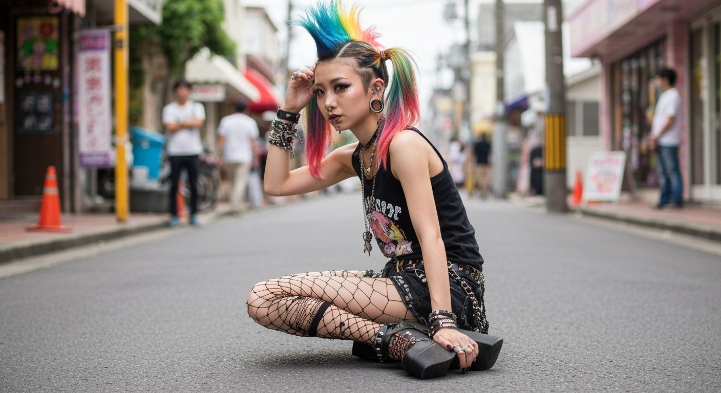 Rebellious Rock Girl in Okinawa Street Style