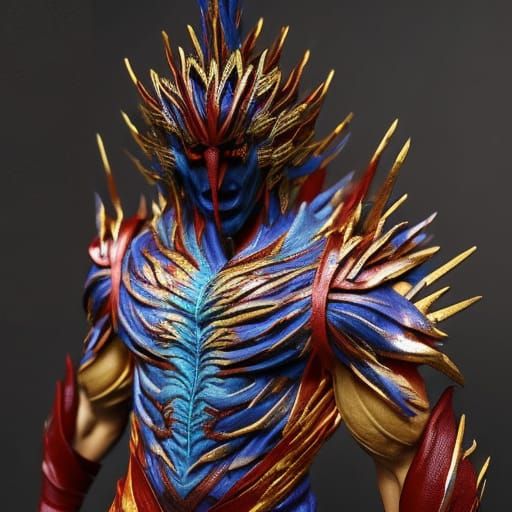 Horrific Cyberpunk Mutant King in Charcoal Style