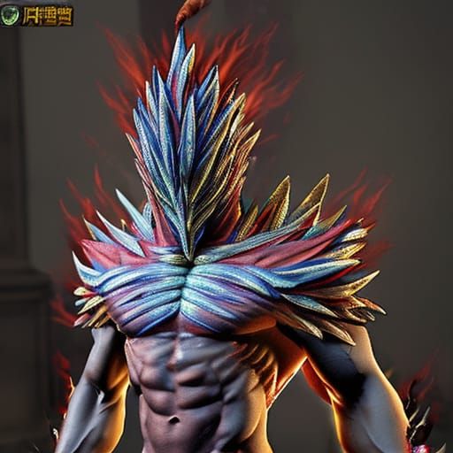 Post-Apocalyptic Warlock King in Cyberpunk Horror Style