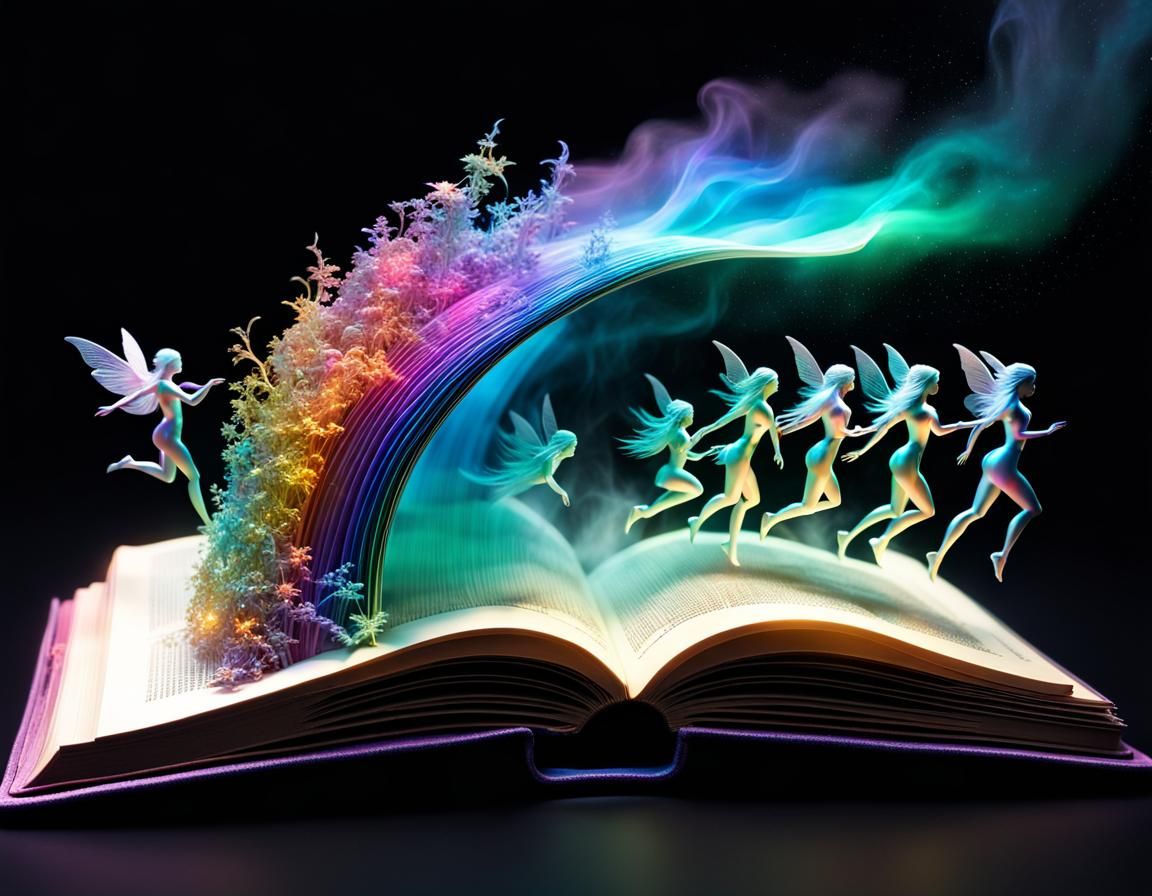 Pixies Escape from a Rainbow Fantasy Book