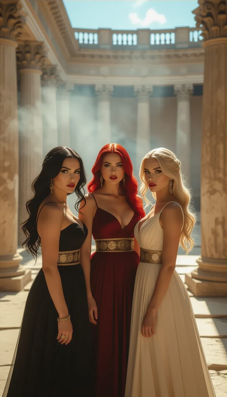Curvy Women in Ancient Rome with Ethereal Light