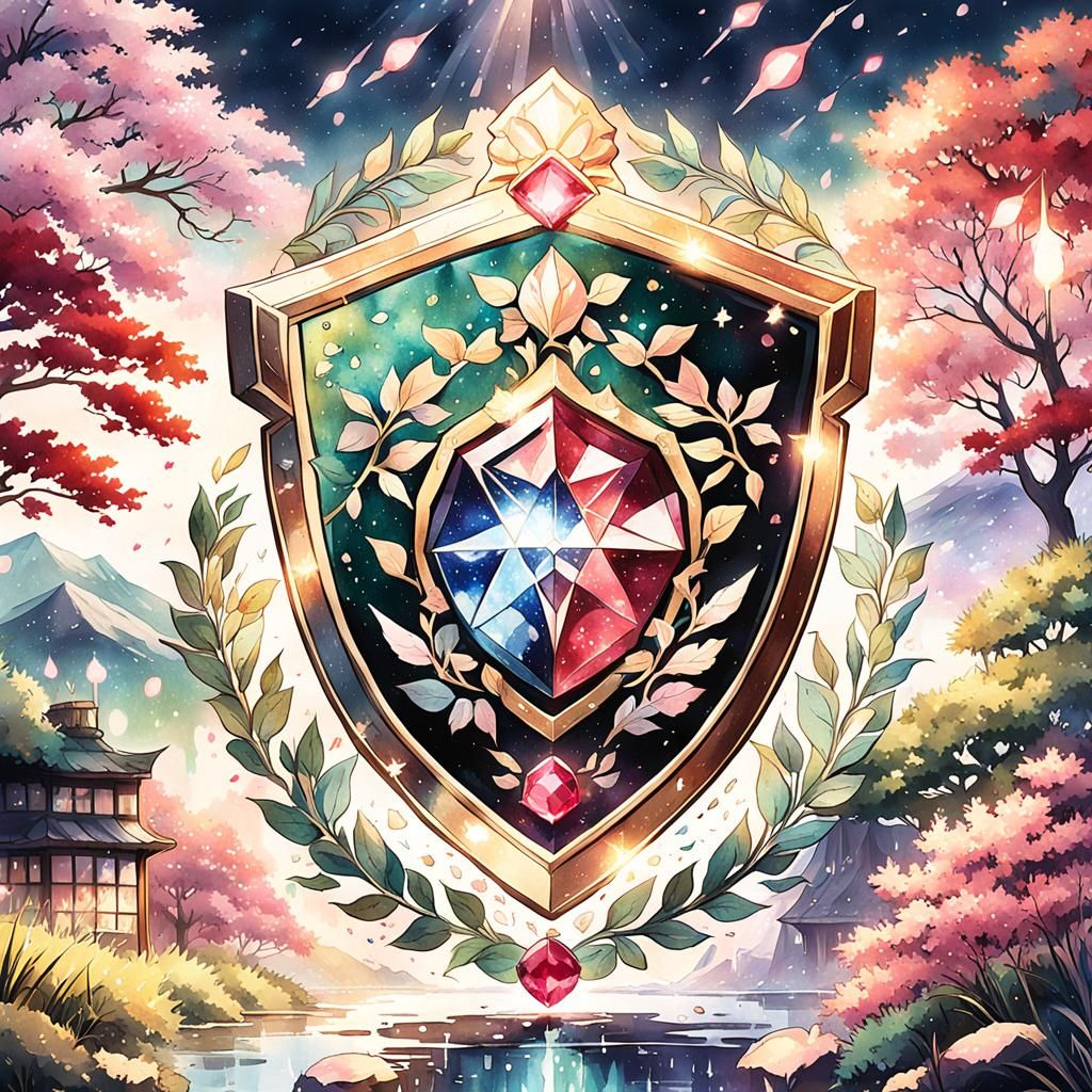 Ruby Gem School Badge in Anime Style