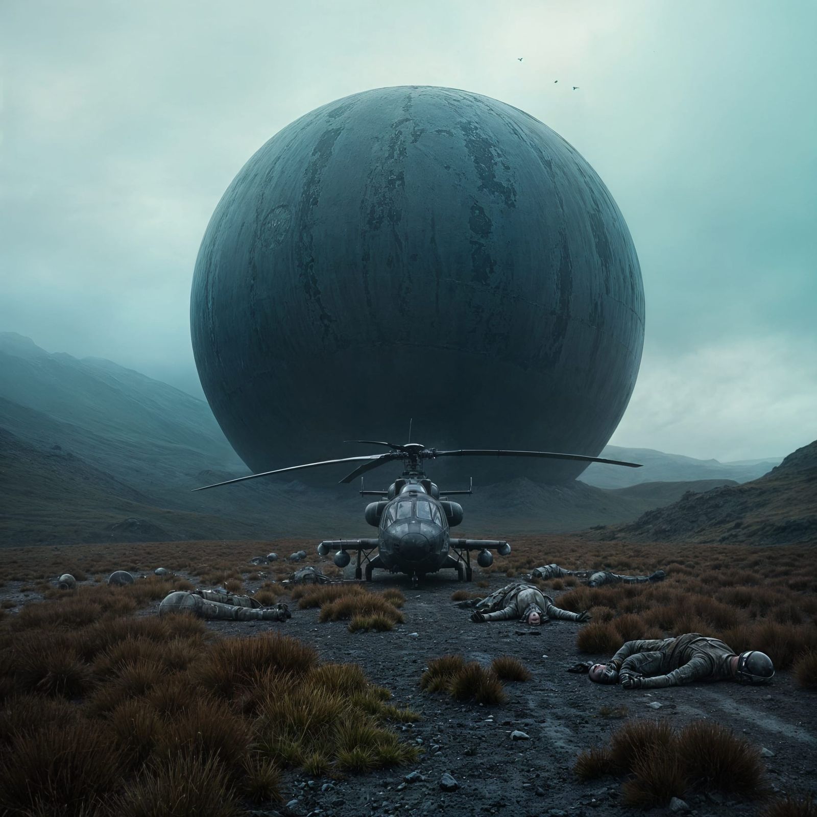 Gloomy Scottish Highlands with Decaying Soldiers and a Foreb...