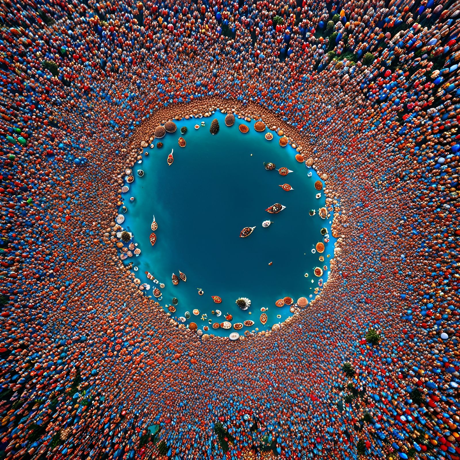 Hyperrealistic Photo of a Crowd of One Million People