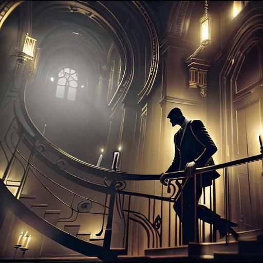 As they descended the stairs, Ben continued to ponder the my...