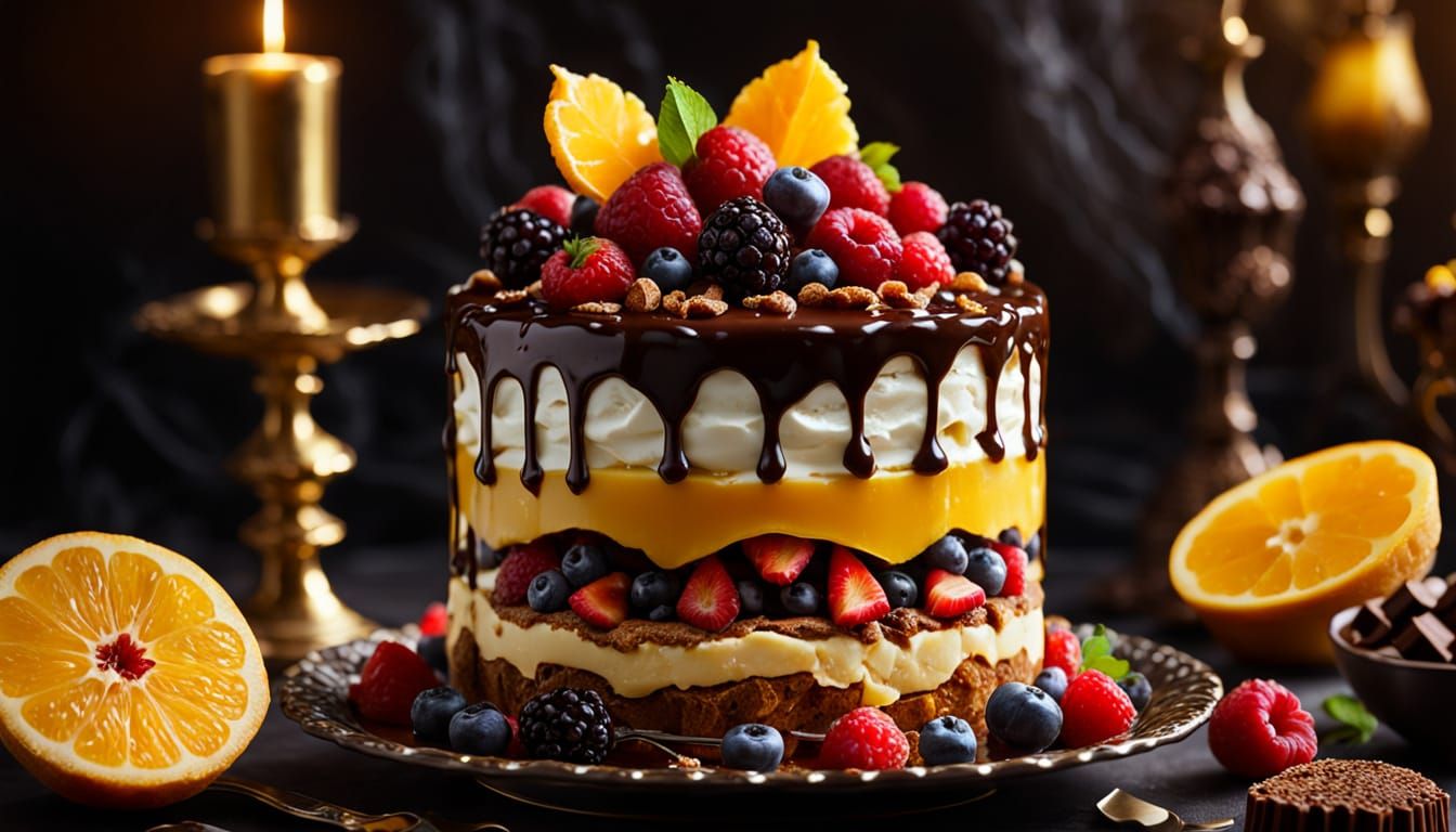 Baroque Dessert Parfait Still Life in 4k