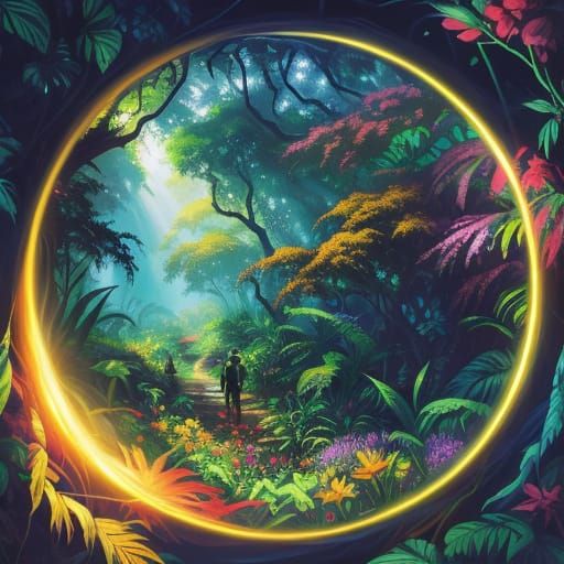 Vibrant Jungle Expedition in Golden Hour