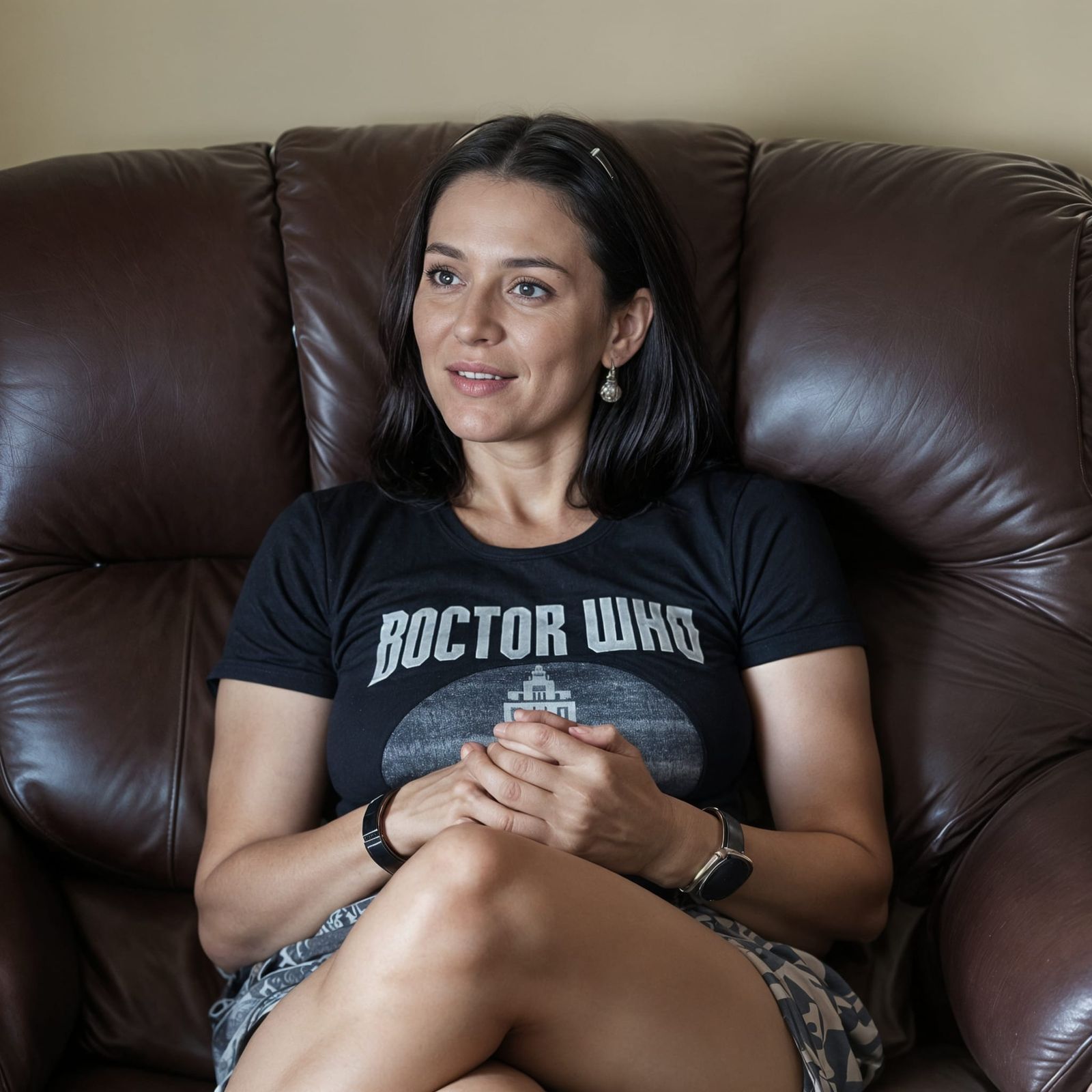 Woman in 1930s Cartoon Style Relaxing on Couch