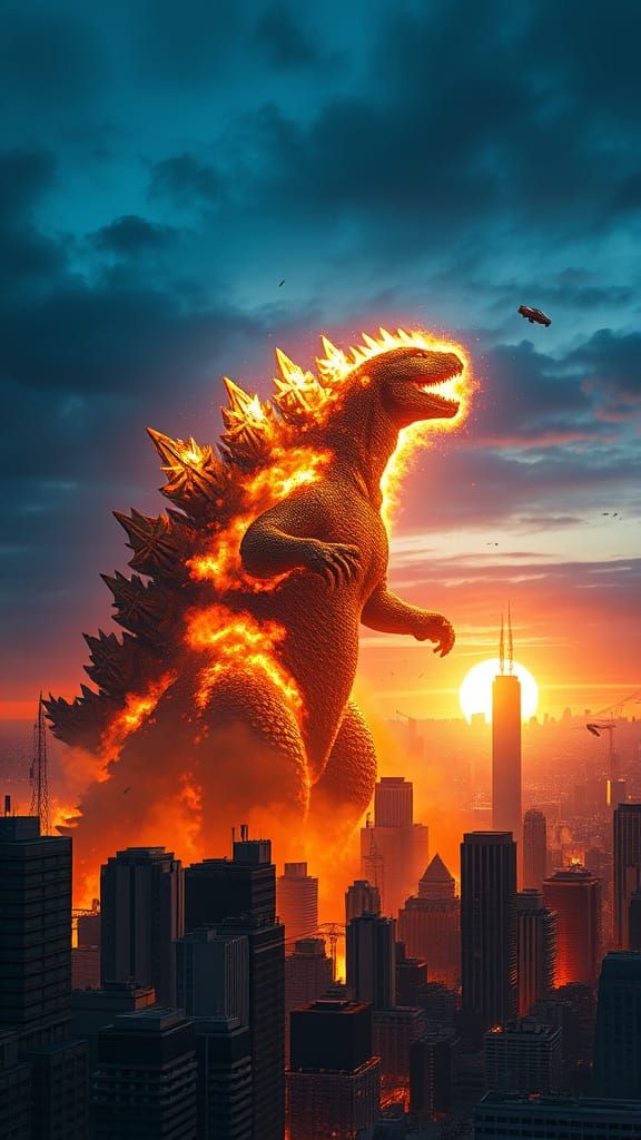 Godzilla Unleashes Atomic Fury on Tokyo