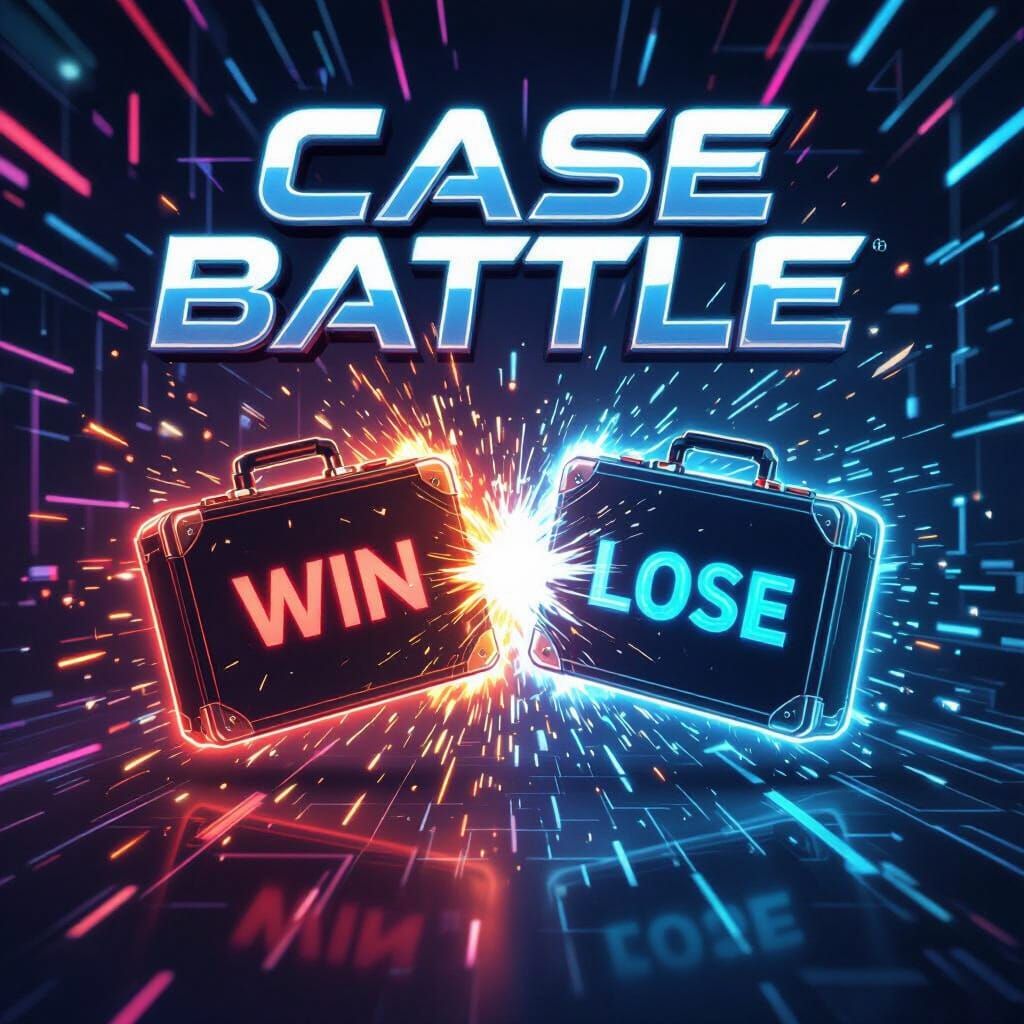 Case Battle Competition Thumbnail with Clashing Briefcases