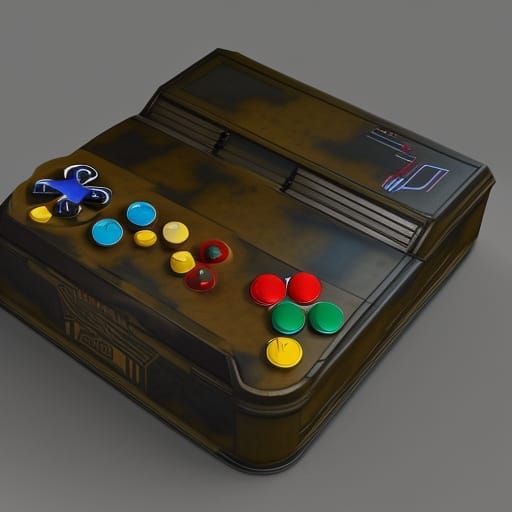 1940s Video Game Console in Hyperrealistic Style