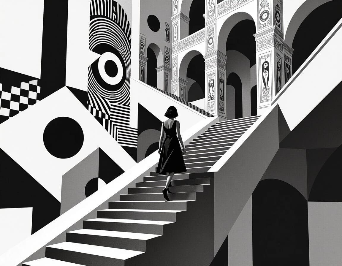 Escher Geometry with Klimt Architecture