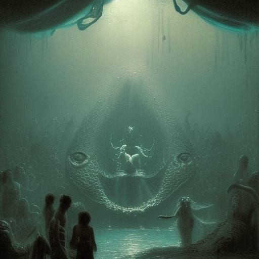 Eerie Pool Party with a Hidden Monster