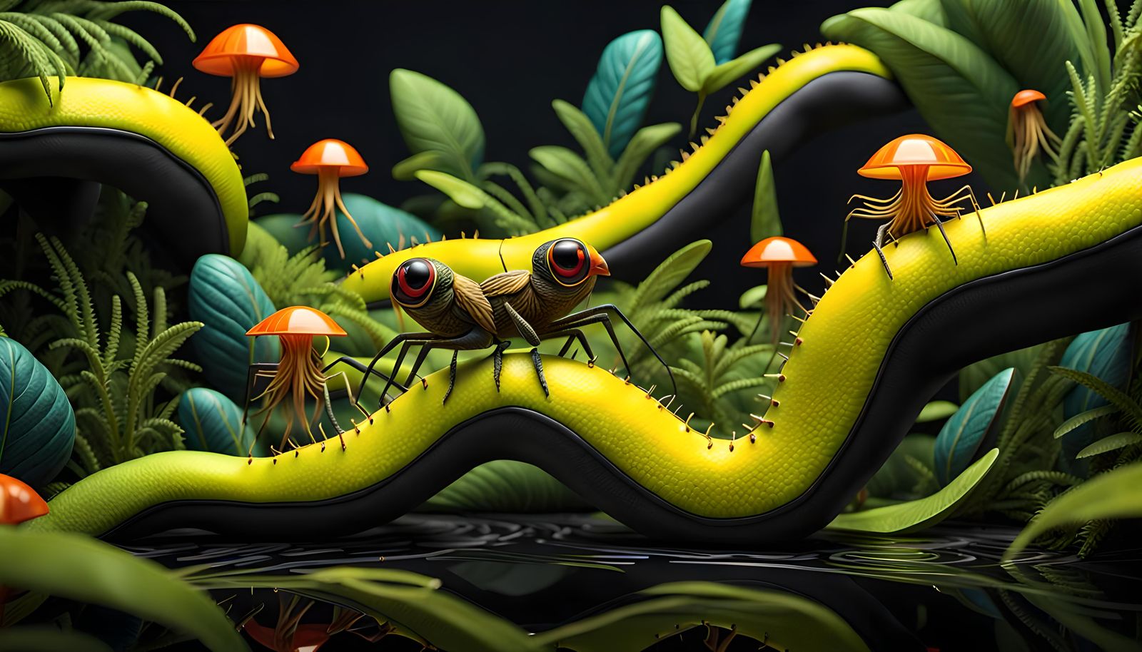 Hyperrealistic Terrarium with Vivid Colors in 8k