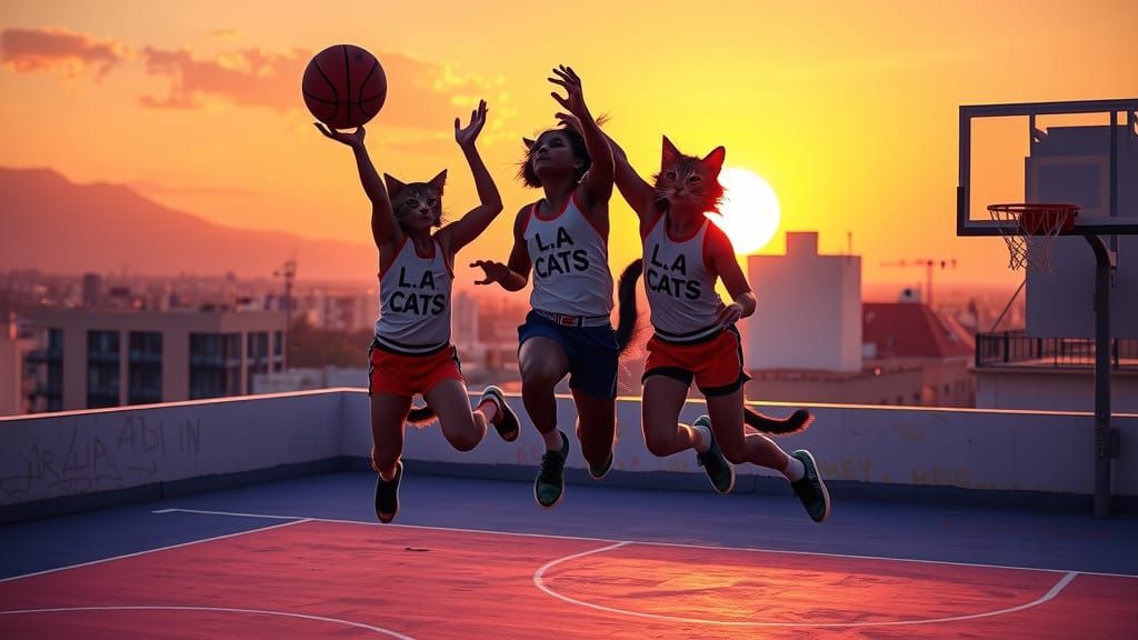Punk Cat Women's Rooftop Basketball Game