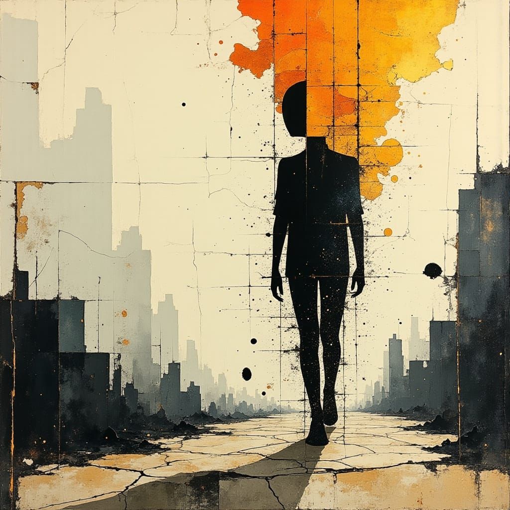 Technosurreal Oil Painting: Ghost of Yesterday