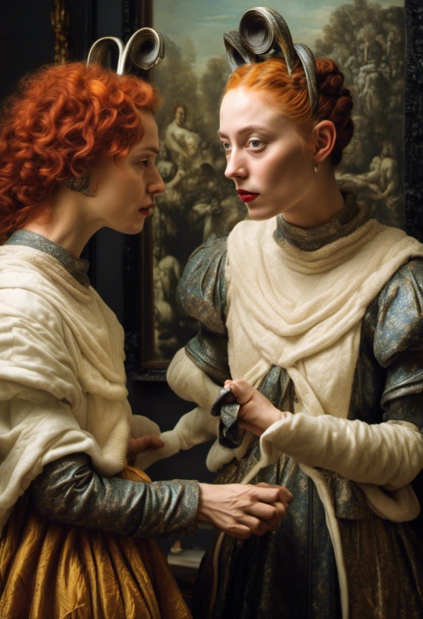 Old Master Paintings: Alien Party in Hyperrealism