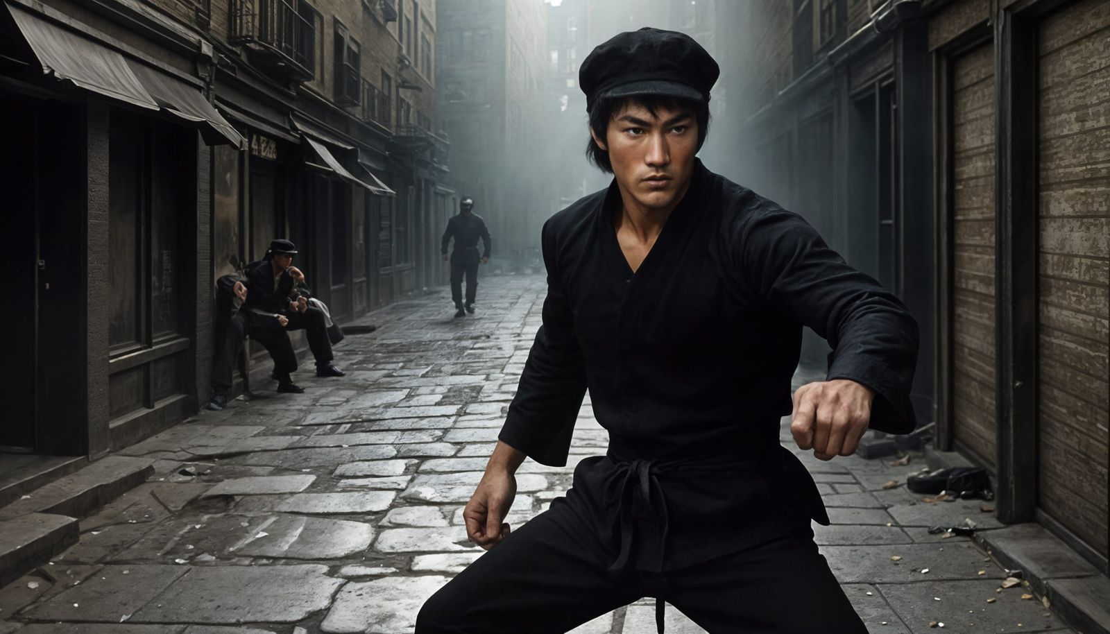 Photorealistic Bruce Lee as Kato in 1960s US TV Style