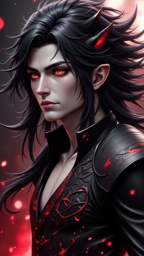Dark Realism Male Dark Kitsune Anti-Hero with Human Girlfrie...