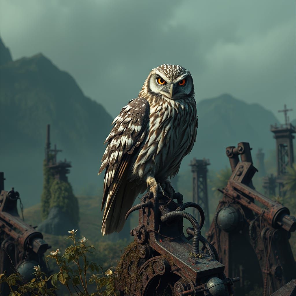 Post-Apocalyptic Owl Reigns Supreme in Ruins