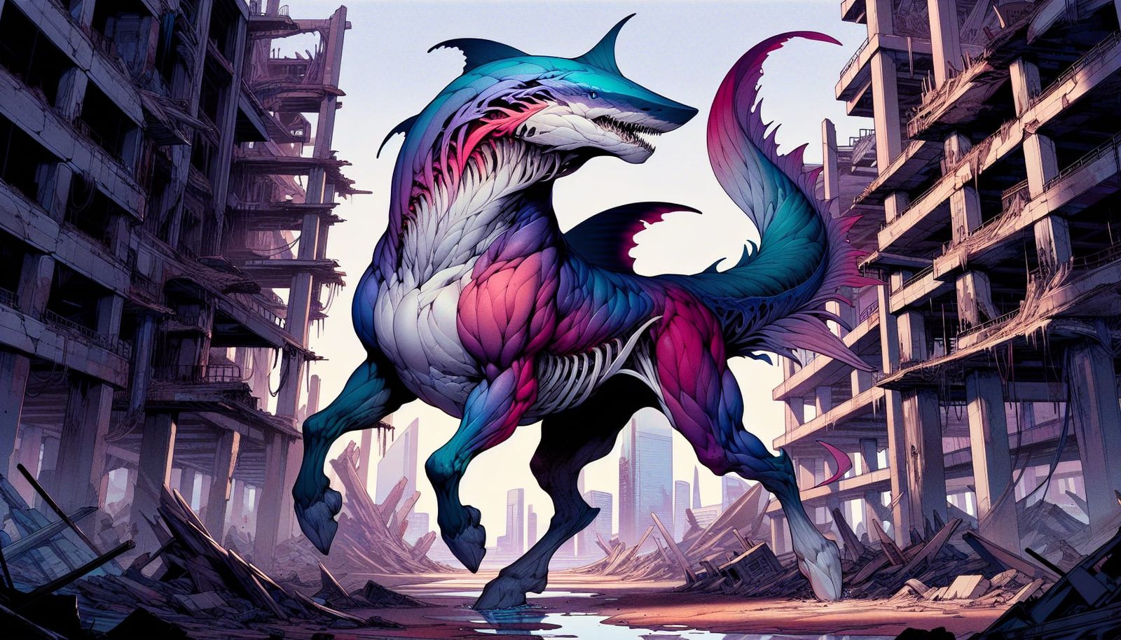 Anime Sci-Fi Monster: Ceramic & Bone Hybrid