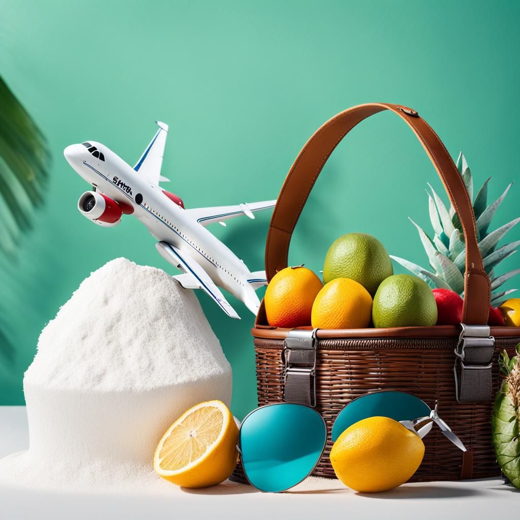 Airplane Over Tropical Island Paradise