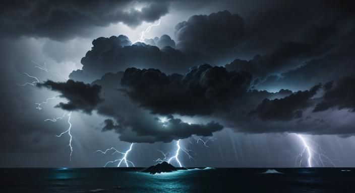 Kaelira: Lightning Warrior in Stormy Fantasy Illustration