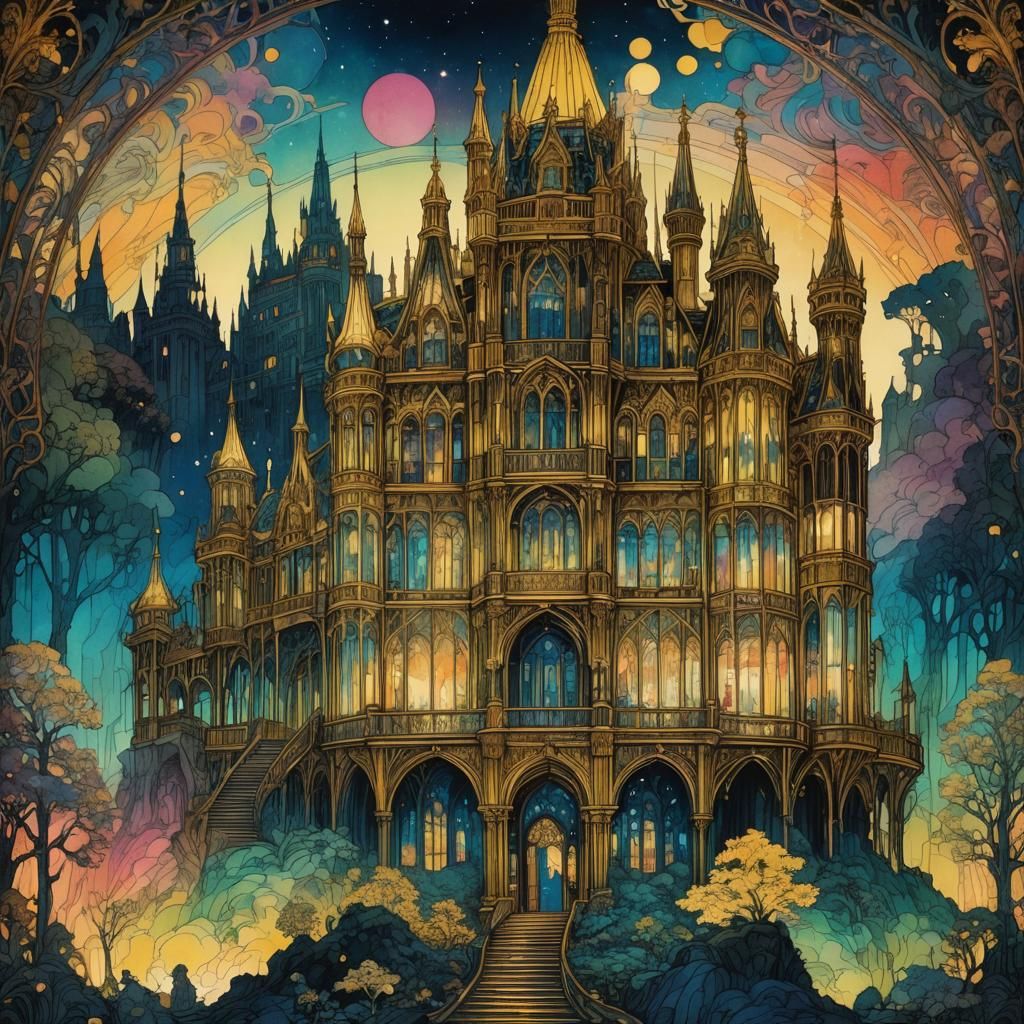 Golden Crystal Palace in Ancient Style