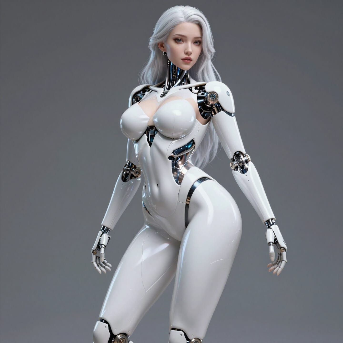Curvy Cyborg Woman with Hourglass Figure