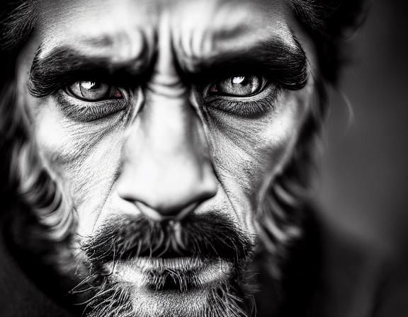 werewolf Close up portrait, ambient light, Nikon 15mm f/1.8G, by Lee Jeffries, Alessio Albi, Adrian Kuipers