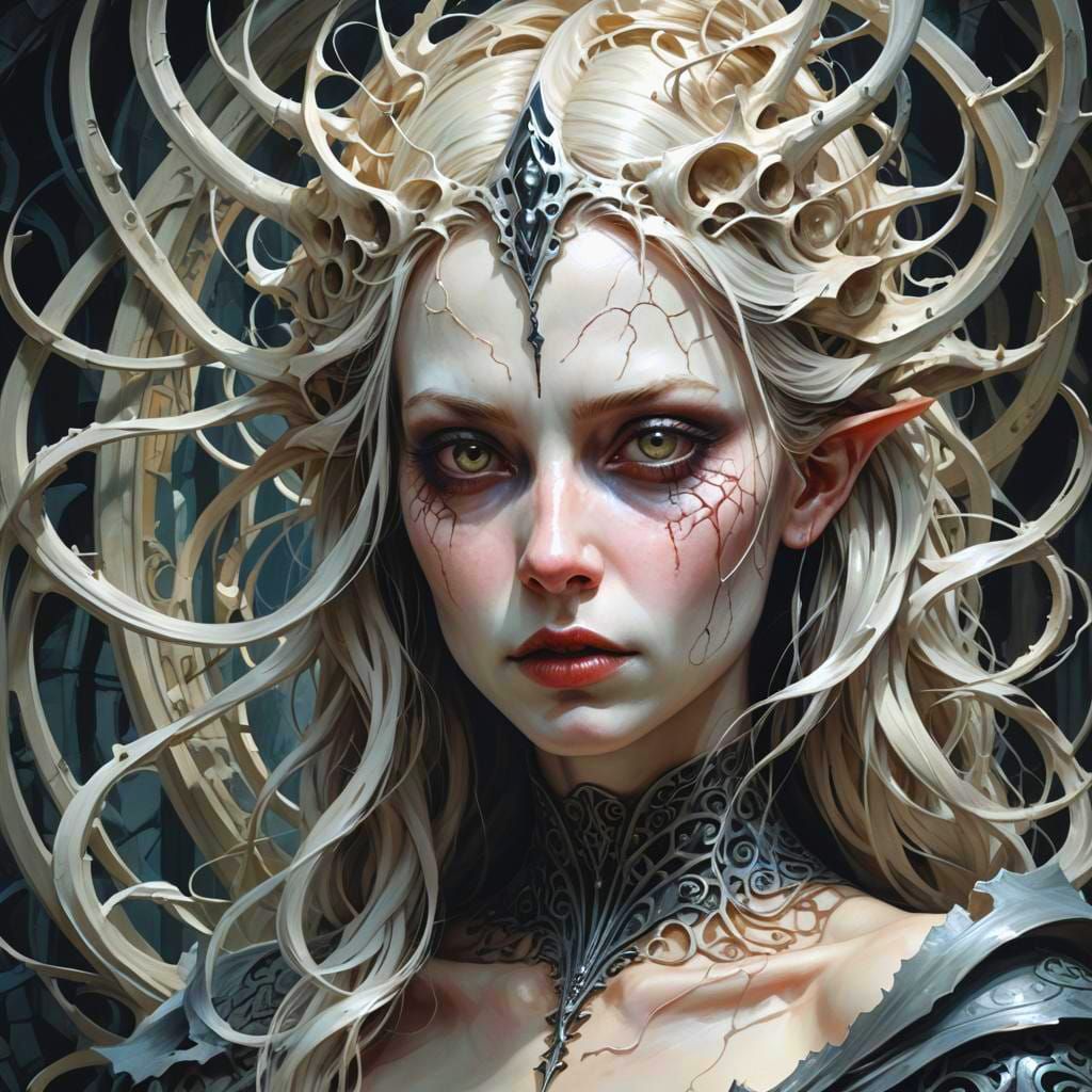 Gothic Mermaid Emerges from Surreal World