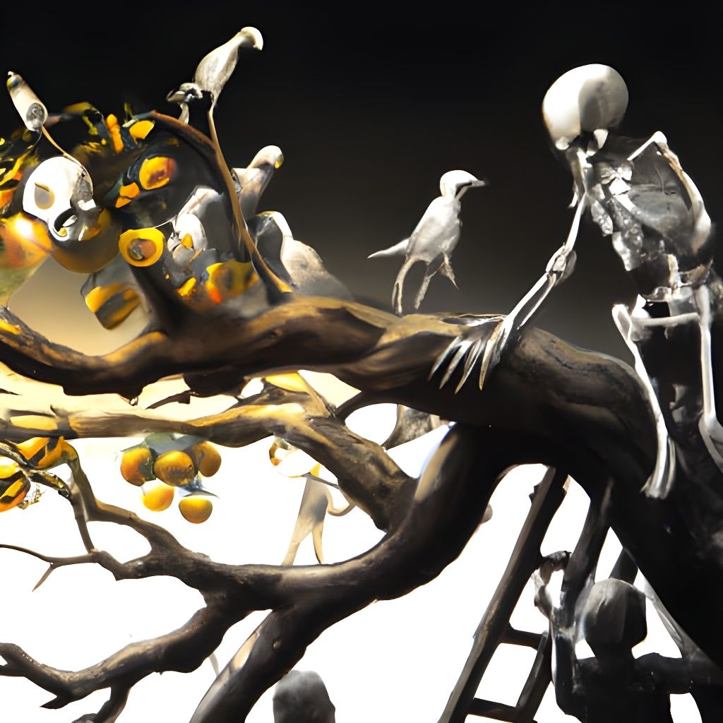 Grim Reaper Harvests Ghosts from Haunted Tree